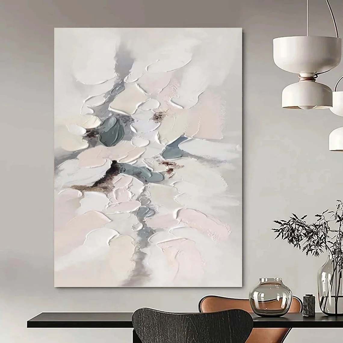 Gray_White_Abstract_Textured_Canvas_Artwork_Y0L79 wall art
